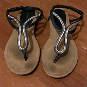 Black and silver sandals